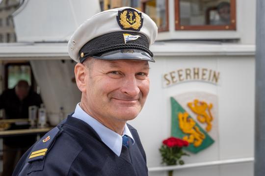 Michael Müller, Besitzer des Dampfschiff Seerhein